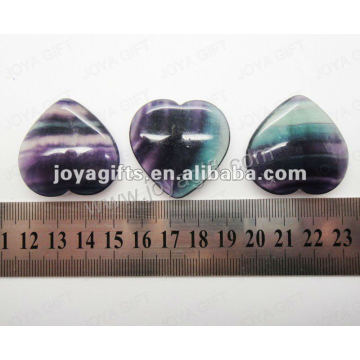 35MM Heart shape Purple Fluorite,high polished,high quality,natural heart shape stone